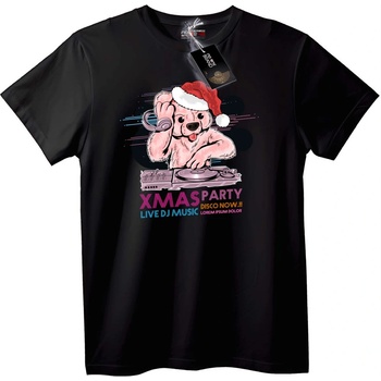 NOONEBRAND Тениска DJ мече за Коледа - 5XL, Black