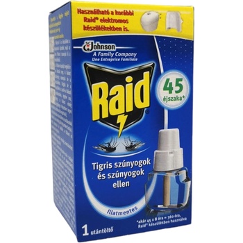 Raid електрически изпарител срещу комари и тигрови комари, пълнител, 21мл
