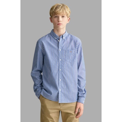 Gant Striped Shield Poplin Shirt College Blue