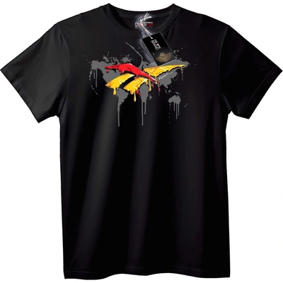 NOONEBRAND Тениска Изкуство Световна Карта - 2XL, Black