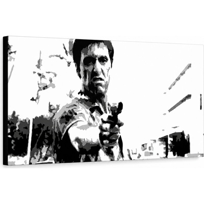 Ručne maľovaný POP Art obraz Scarface - 100x50 cm