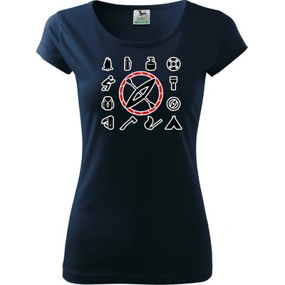 Vodácké ikony Dámské triko Pure Námořní modrá velmi tmavá téměř černá – Zboží Mobilmania
