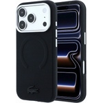 Lacoste Хибриден удароустойчив кейс с MagSafe за iPhone 18 Pro Max, iPhone 17 Pro Max - Lacoste PVC Petit Pique Semi Wrap Embossed MagSafe Case (black) (LCHMP18X6PSWPTOK)