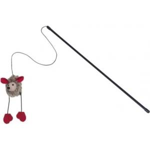 Nobby Играчка за котка въдица с плюшена мишка със звук 50 см, играчка 6 см nobby Германия 66870