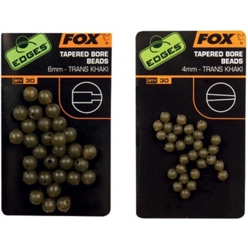 Fox Edges Korálky Tapered Bore Beads Trans Khaki 4mm 30ks