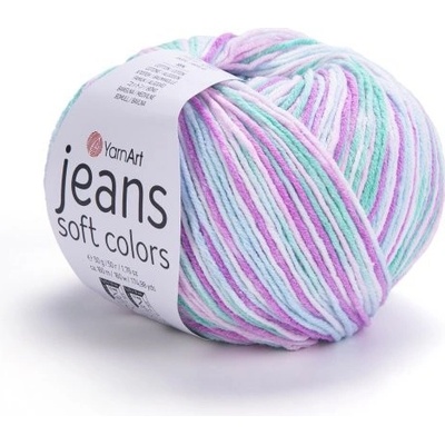 YarnArt Jeans soft colors 6202 fialovo-mint-světlá