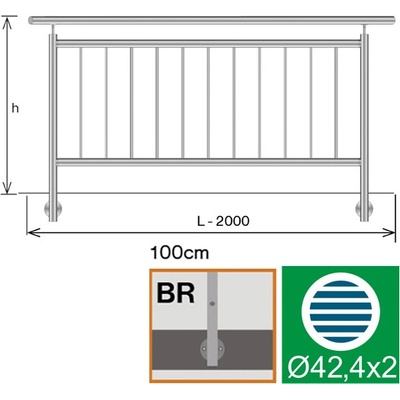 EKOfence Zábradlie vertikal BR AISI304 14275