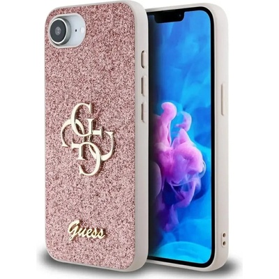 GUESS Калъф Guess Fixed Glitter Big 4G iPhone 16e - розов (3666339453442)