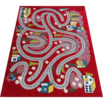 Makro Abra Uličky Color Kids 02 Cesta Domy červený