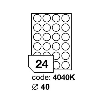 Rayfilm R0119.4040KD samolepící kulaté 40mm bílé lesklé laser 300 listů