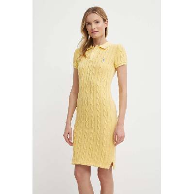 Ralph Lauren Памучна рокля Polo Ralph Lauren в жълто къса със стандартна кройка 211943139 (211943139)