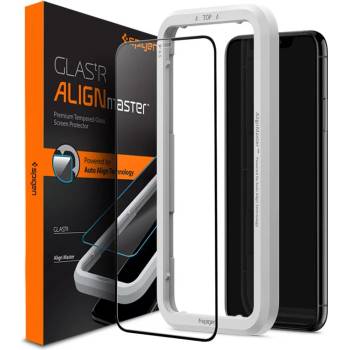 Spigen Glass. Tr Align Master Full Cover Tempered Glass - калено стъклено защитно покритие за целия дисплей на iPhone 11 Pro, iPhone XS, iPhone X (черен-прозрачен)