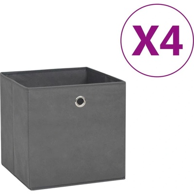 shumee Úložné boxy 4 ks netkaná textília 28x28x28 cm sivé