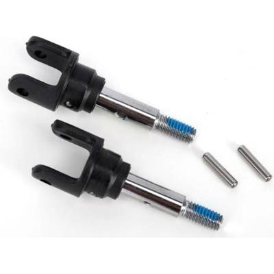 Traxxas Stub axles, front, heavy duty (2)/ yokes (2)/ pins (4), TRX6854X (TRX6854X)