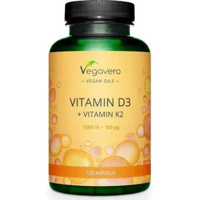Vegavero Vitamin D3 + Vitamin K2, 120 капсули, Vegavero