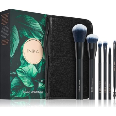 Inika Organic Brush Case With Brushes sada štetcov s puzdrom 1 ks