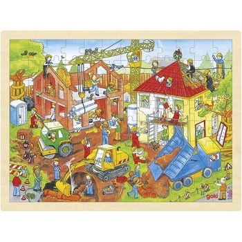 Image 1 of Goki Дървен пъзел Goki - На строежа (57670)