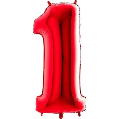 FLEXMETAL Balón foliový číslice červená red 102 cm 1