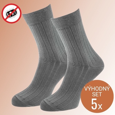 Zdravotní ponožky se stříbrem a volným lemem - set 5 párů