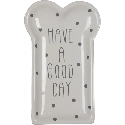 Clayre & Eef Keramický talíř Good day 10 x 17 x 2 cm