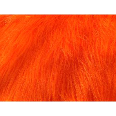 Umelá kožušina, oranžová, 90 mm vlas metráž: min. 0,2 bm