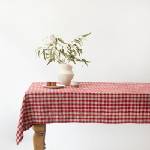 Linen Tales Ленена покривка за маса 140x350 cm Red Gingham - Linen Tales (LT-TC-140x350-RNCH)
