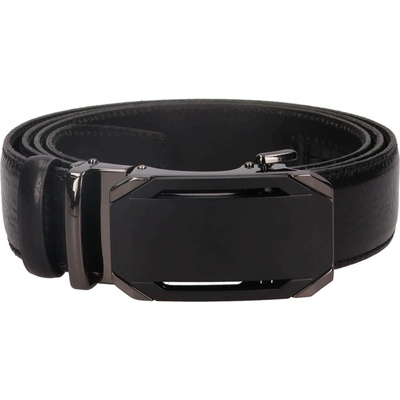 Pánský kožený opasek s automatickou sponou Belt Toro Fred černá
