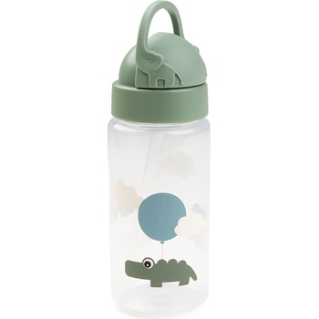 Done by Deer Бутилка Happy Clouds със сламка 350 мл зелена (1036003)