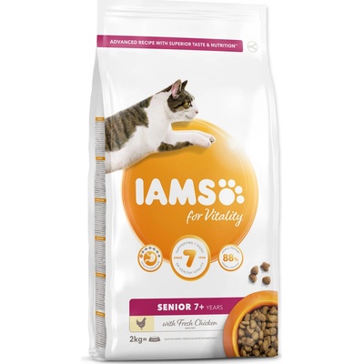 Iams for Vitality Senior Cat Food with Fresh Chicken 2 kg