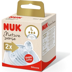 Nuk Силиконови биберони NUK - Nature Sense, Softer, размер L, 2 броя (old- 10709306)
