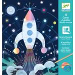 DJECO Комплект скреч картини Djeco - Cosmic Mission (DJ09727) - baby