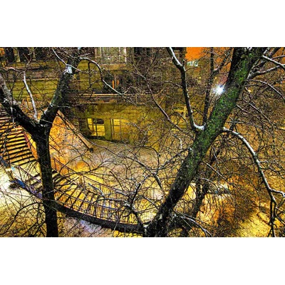 DIMEX ART Флизелинов фототапет нощен град 375 x 250 см