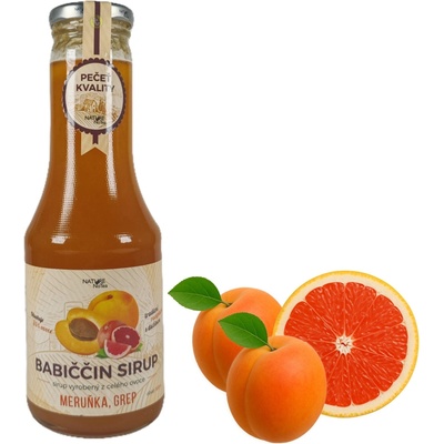 Nature NoTea Babičkin sirup Marhuľa & Grep 0,5 l