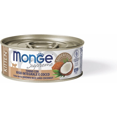 MONGE SUPREME KITTEN tuniak s hnedou ryžou a kokosom 80 g
