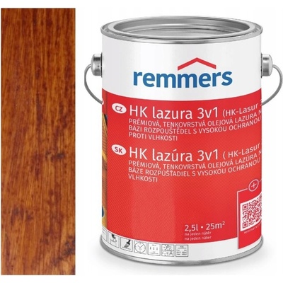 Lazurovací lazura na dřevo HK-Lasura 3v1 REMMERS 2,5 l Kaštan