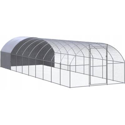 VidaXl Venkovní klec pro kuřata 3x10x2 m ocel pozinkovaná stříbrná