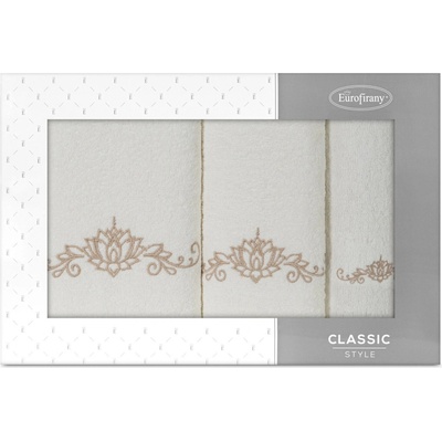 Eurofirany sada uterákov 30 x 50 cm + 50 x 90 cm + 70 x 140 cm krémová 3ks