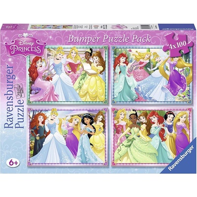 Ravensburger Пъзел Ravensburger от 4 x 100 части - Дисни принцеси (07011)
