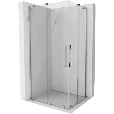 Mexen Velar L Duo Разтегателна душ кабина 90 x 80 cm, прозрачна, хром - 871-090-080-02-03-01 (871-090-080-02-03-01)