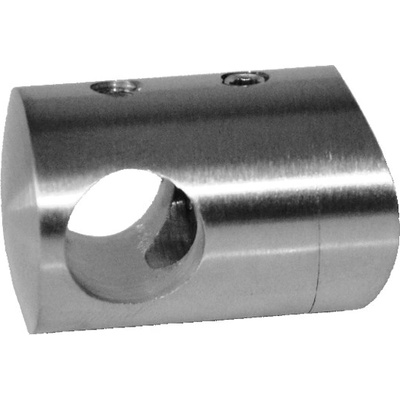 Držák tyče ø 12 mm na trubku ø 33,7 mm (30x22 mm), broušená nerez K320 / AISI304