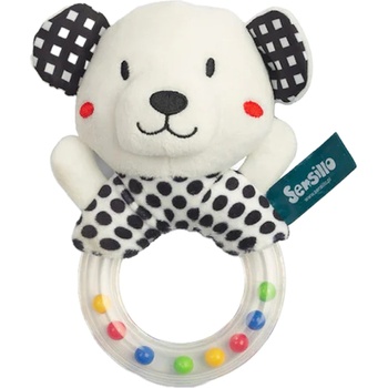 Sensillo Бебешка дрънкалка Sensillo - Мече, черно-бяла (SILLOZ-0301)
