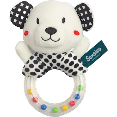 Sensillo Бебешка дрънкалка Sensillo - Мече, черно-бяла (SILLOZ-0301)