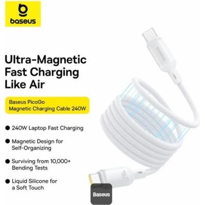Baseus DATUSBC240W1MPIBASWH PicoGo Magnetic nabíjecí a datový - USB-C na USB-C 1m bílý