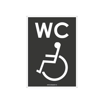 WC PRO INVALIDY, šedá, plast s dírami 2 mm 105x148 mm