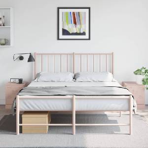 vidaXL Нощни шкафчета, 2 бр, розови, 34, 5x39х44 см, стомана (841622)