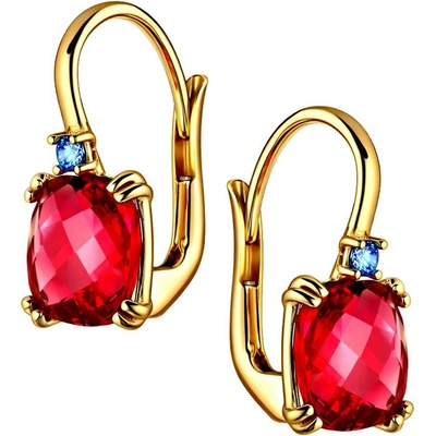 Zlaton Náušnice žluté zlato s červeným kamenem 1.7cm 2.9g 000982305247