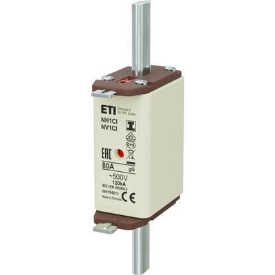 ETI Nožová poistka NV/NH 1C/I 80A gL/gG 500V KOMBI s izolovaným krytom