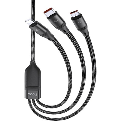 Hoco U104 Ultra Lightning+Micro+USB-C černý