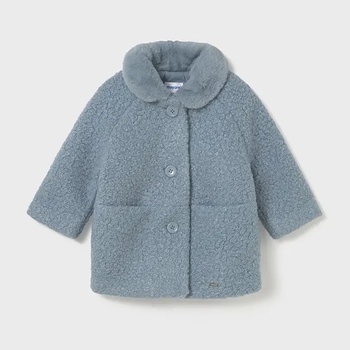 MAYORAL Палто къдрав косъм сиво-син цвят за бебе момиче Mayoral