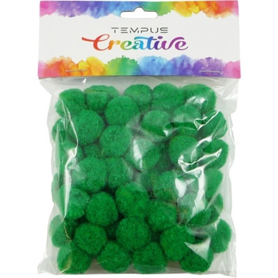 Tempus Kuličky pom poms zelené 20 mm 50 ks